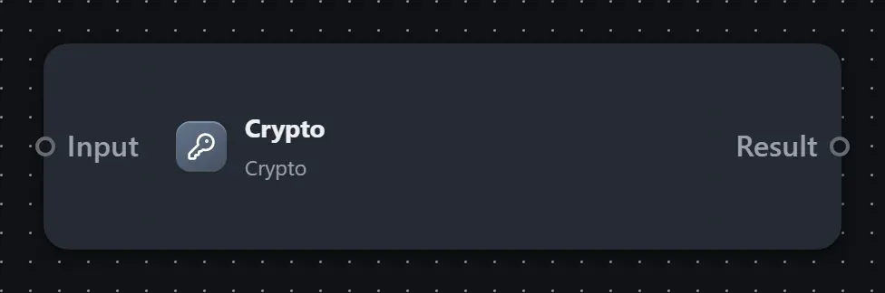 The Crypto step on the Studio canvas