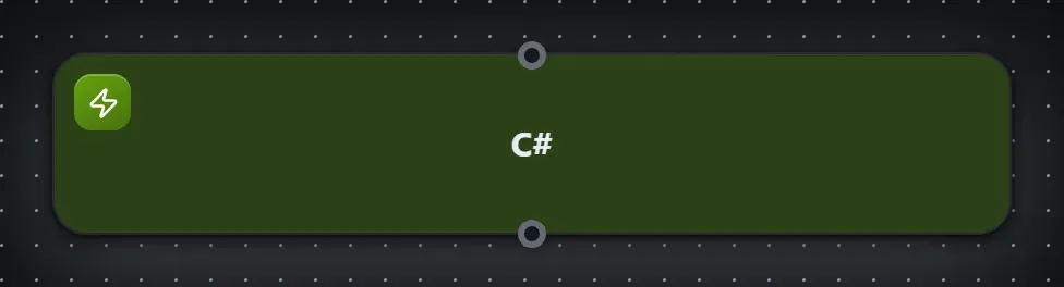 The C# step on the Studio canvas