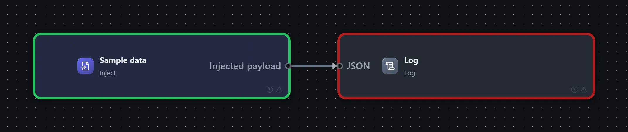 Log wired into a runnable workflow in the Studio builder