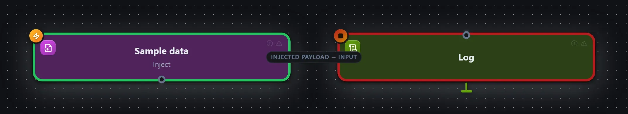 Log wired into a runnable workflow in the Studio builder
