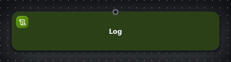 The Log step on the Studio canvas